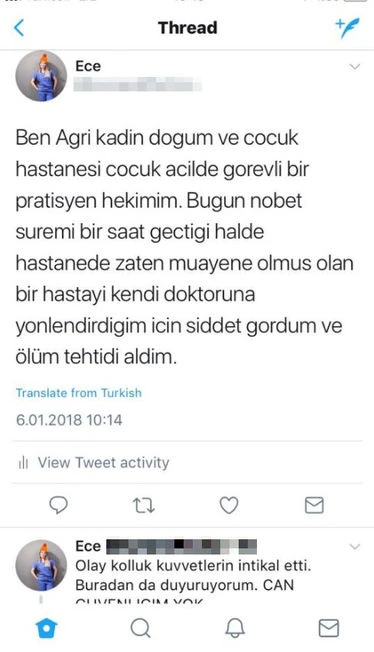 Ağrı'da saldırıya uğrayan doktor sosyal medyadan yardım istedi